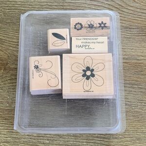 Stampin’ Up! Rubber Stamp Set Friendship Blooms Set of 5